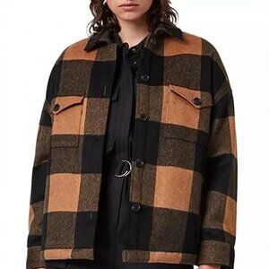 ALLSAINTS Luella Check Jacket in Brown & Black Sz 6